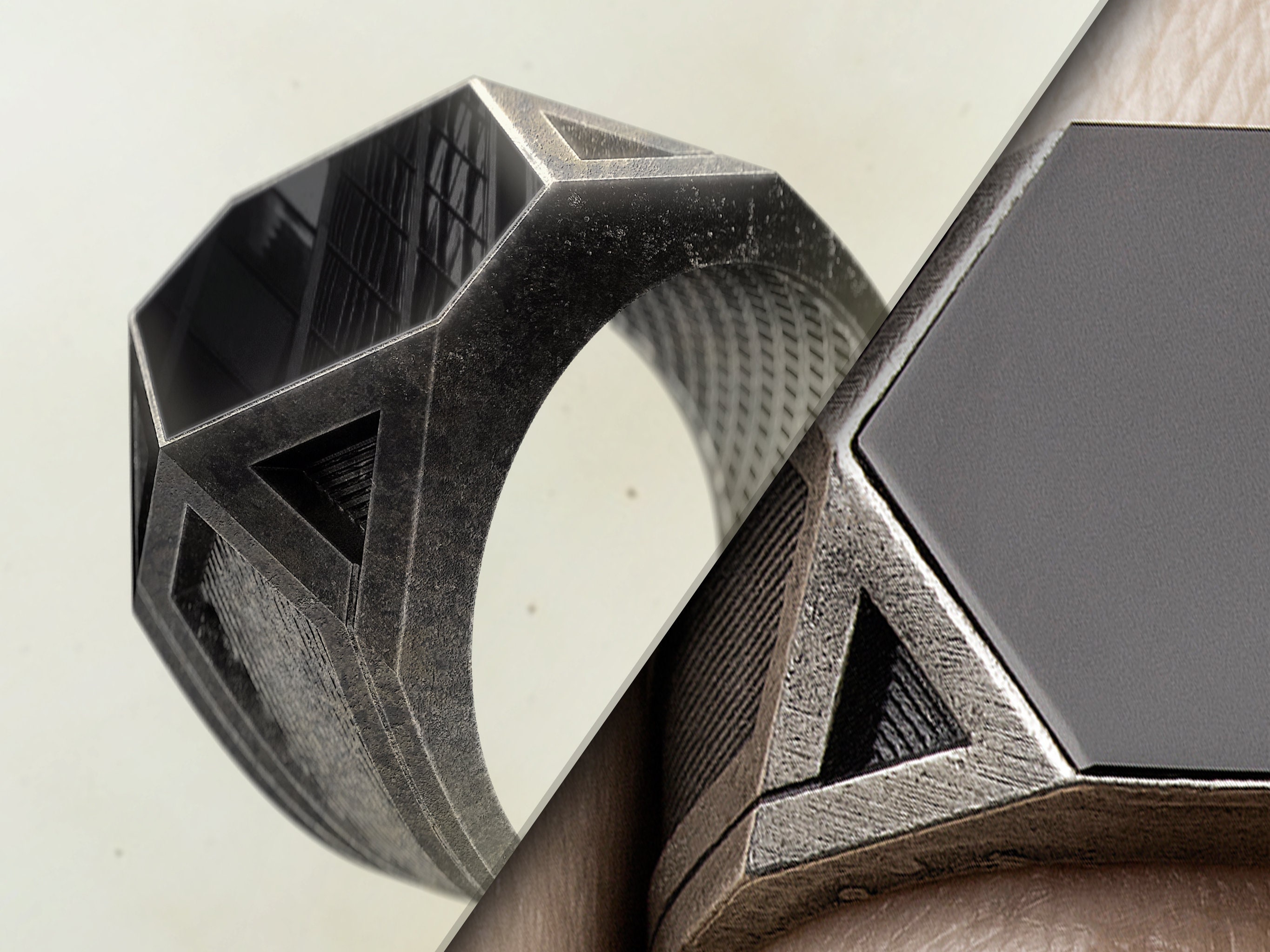 UNIQUE PERSONALIZED mens ringFuturistic mens RingMens Etsy