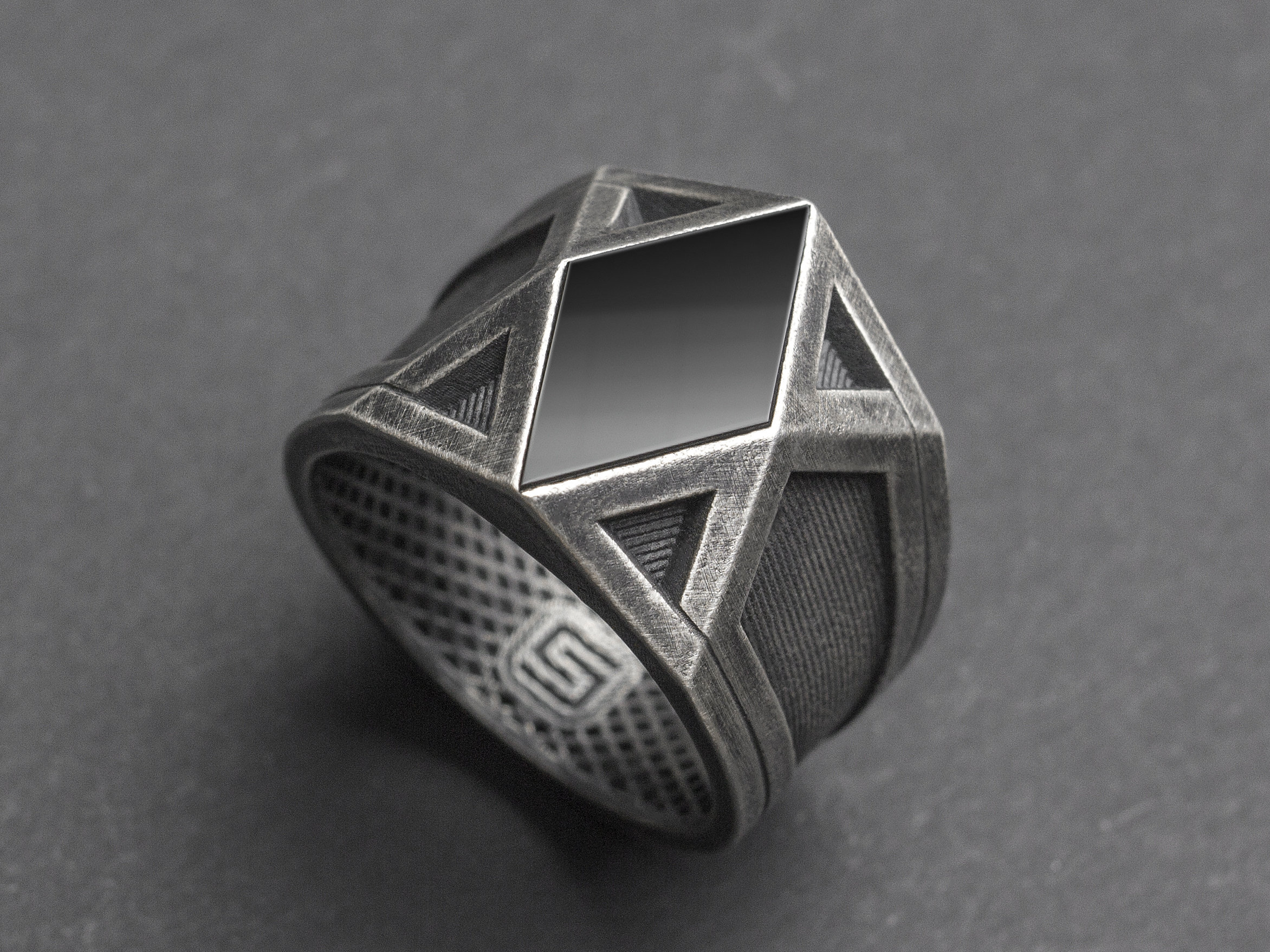 Unique Dystopian PERSONALIZED mens ringFuturistic mens Etsy