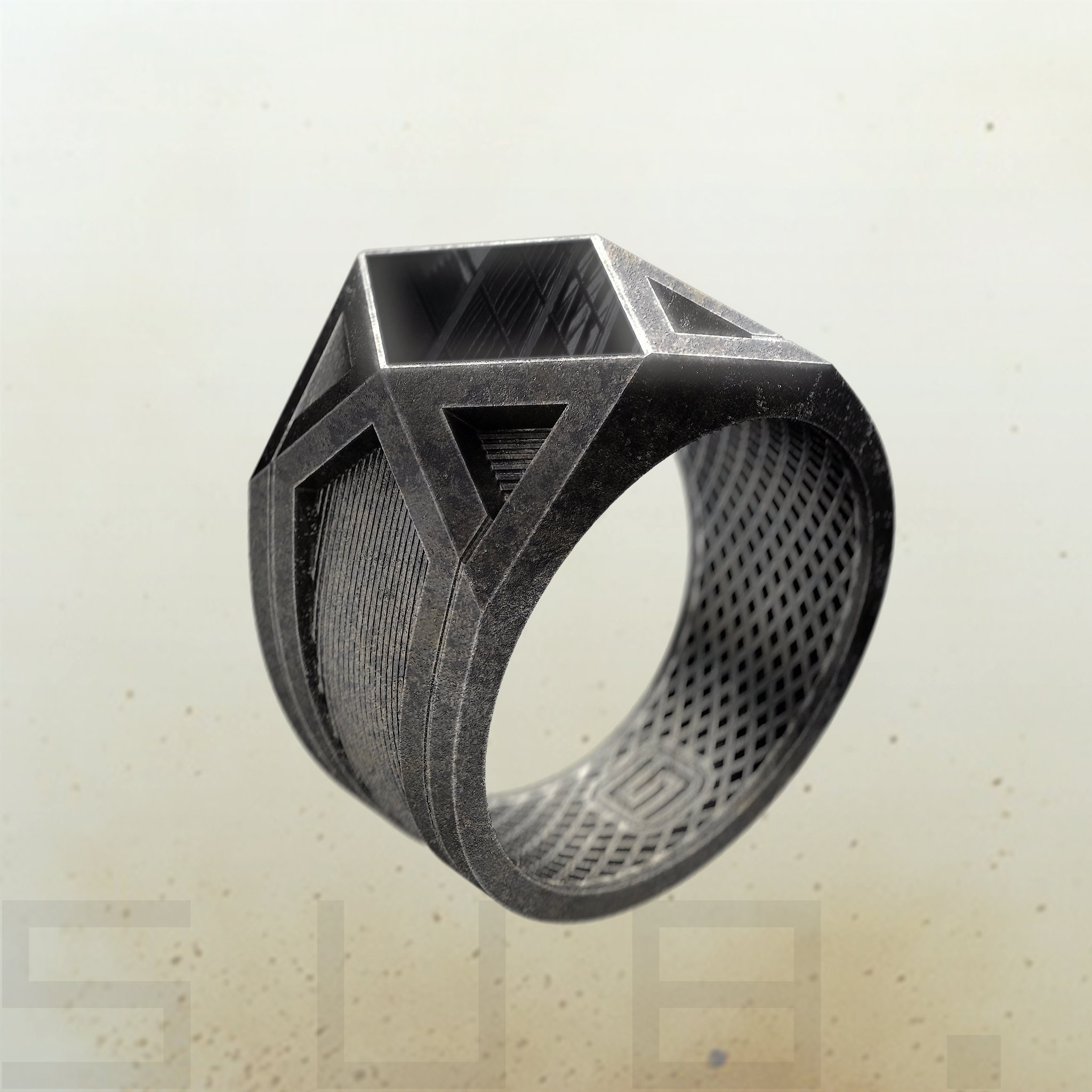 Unique Dystopian PERSONALIZED mens ringFuturistic mens Etsy