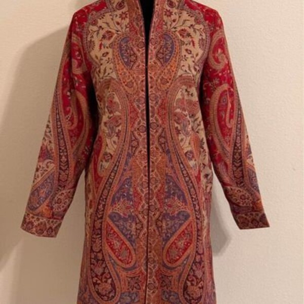 Multicolour Wool Paisley Coat
