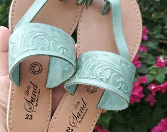mexican sandals with flowers
