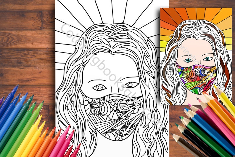 Quarantine Coloring Book Adult Coloring Pages Funny Social | Etsy