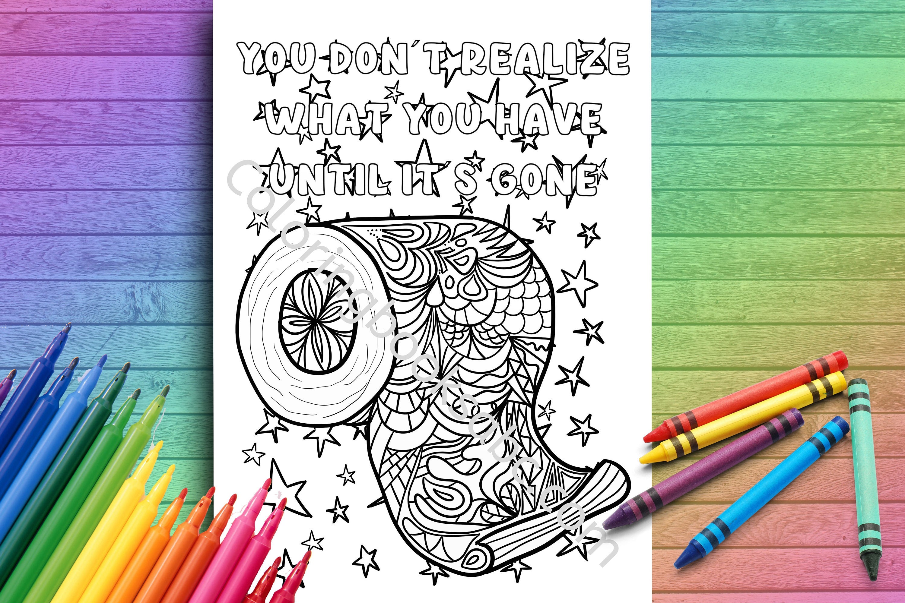 Social Distancing Adult Coloring Page Toilet Paper Roll Etsy