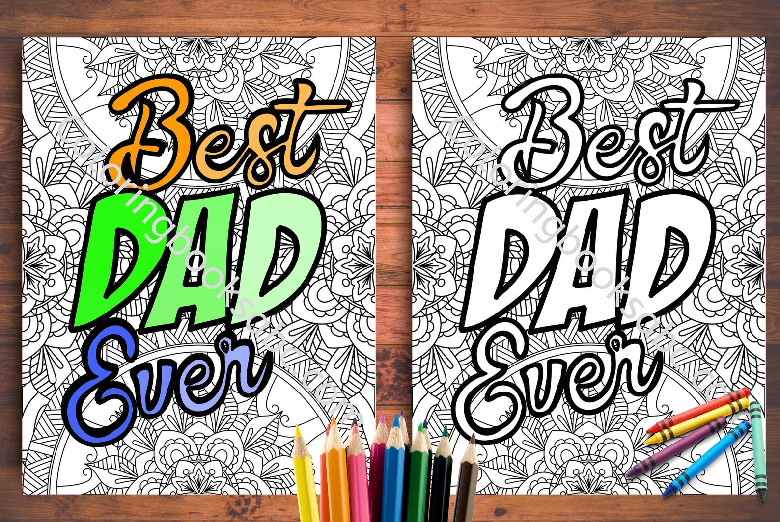 Father's Day Coloring Bundle Adult Coloring Pages Dad | Etsy
