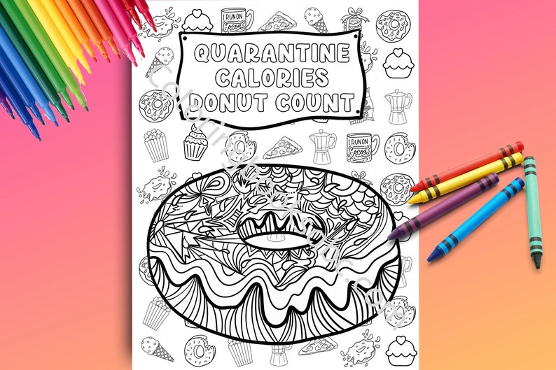 Download Social Distancing Adult Coloring Page Quarantine | Etsy
