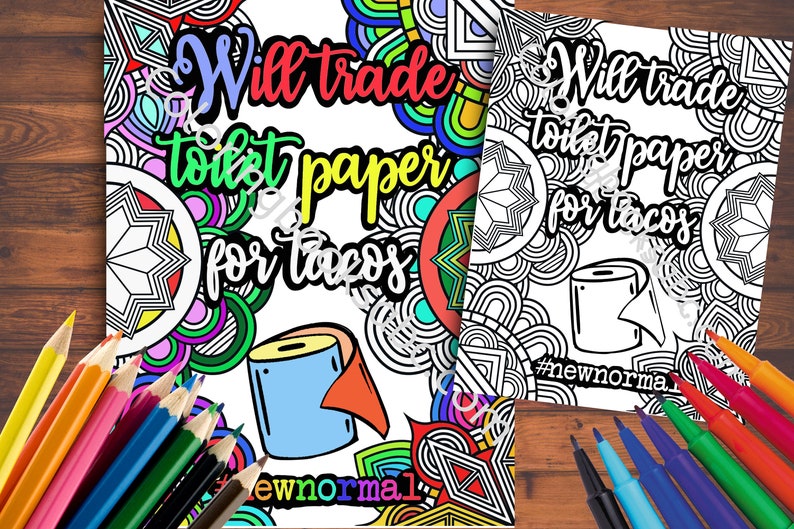 Download Quarantine Coloring Book Adult Coloring Pages Funny Social | Etsy