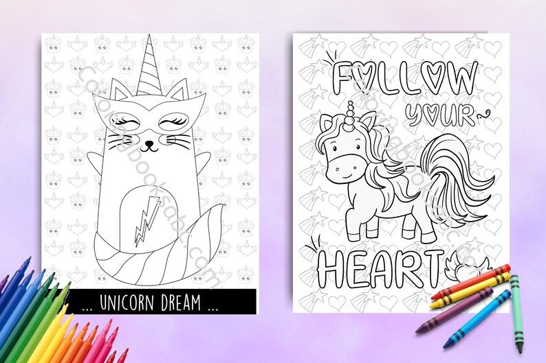 Download Coloring Pages For Kids Bundle Of 36 Unicorn Colouring | Etsy