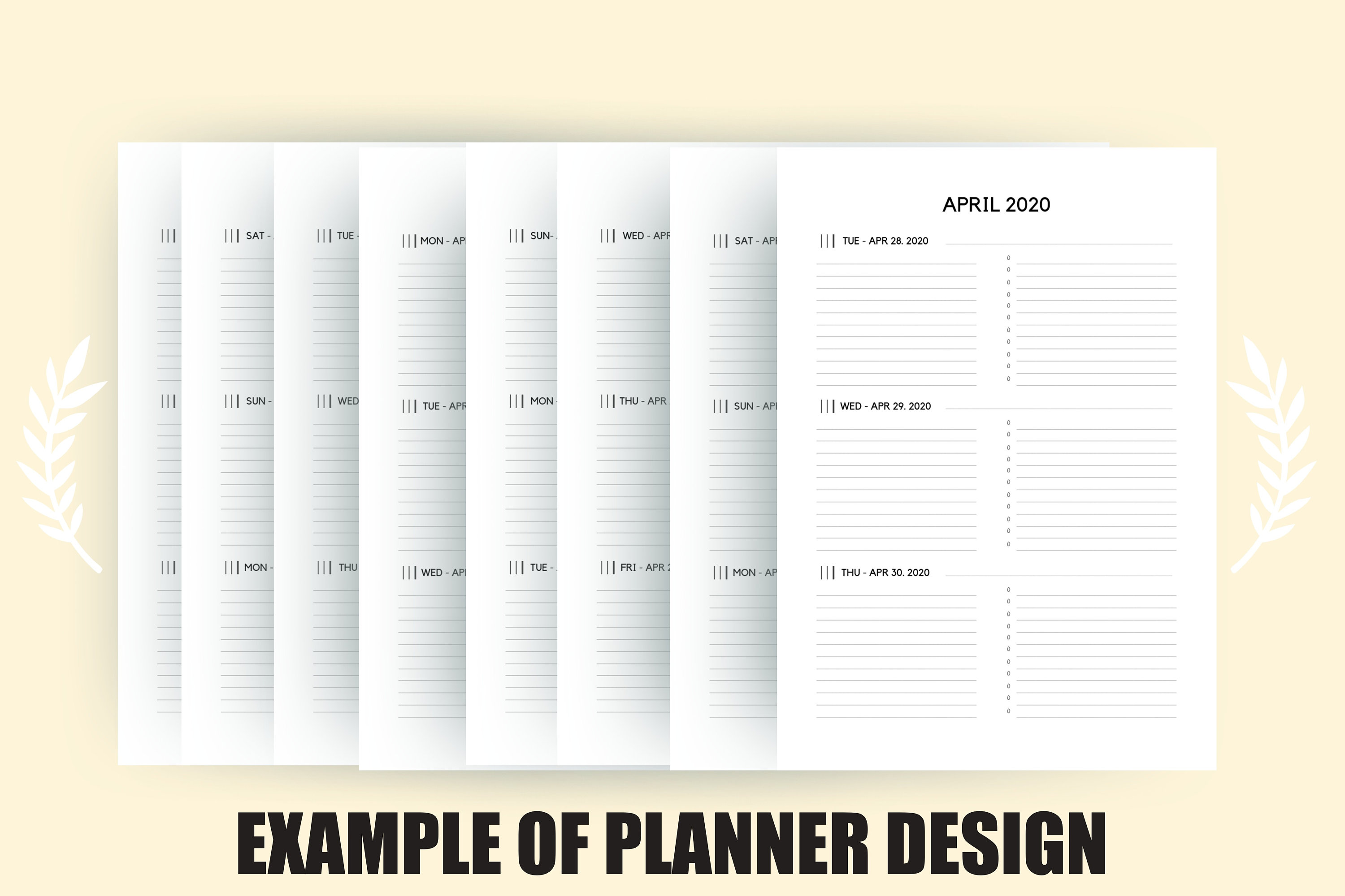 20192020 Printable Wall Calendar Minimal Black and White Etsy