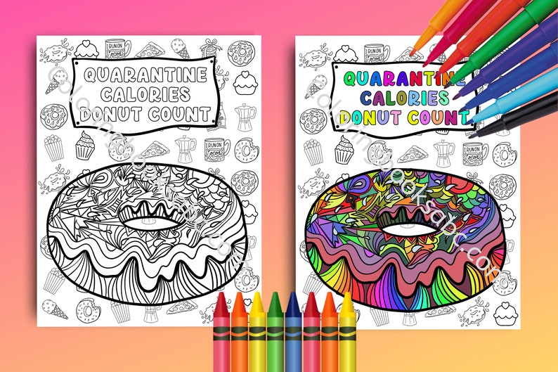 Download Social Distancing Adult Coloring Page Quarantine | Etsy