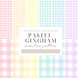 Digitale papieren zak aquarel gingham | Pastelkleurig geruit naadloos patroon | Geruite achtergrondstructuur | Naadloos patroonbestand, ruitmotief