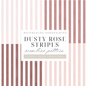 Rayures vieux rose | Modèle sans couture aquarelle | Papier numérique rose, Arrière-plans à rayures, Texture du tissu, Papier de scrapbooking créatif imprimable