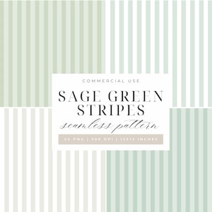 Sage Green Stripes Seamless Pattern | Vertical Stripes Digital Paper | Background Texture | Vintage Coquette Scrapbook, Fabric Design