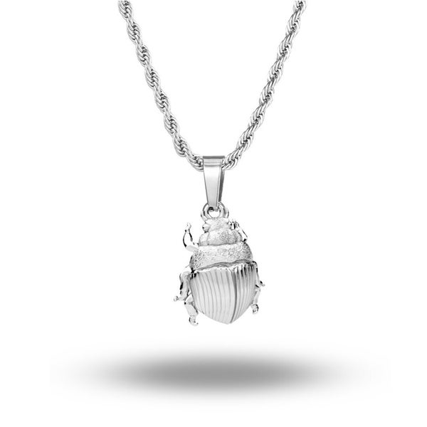 Scarab Pendant, 925 Sterling Silver, Symbol of Rebirth and Protection