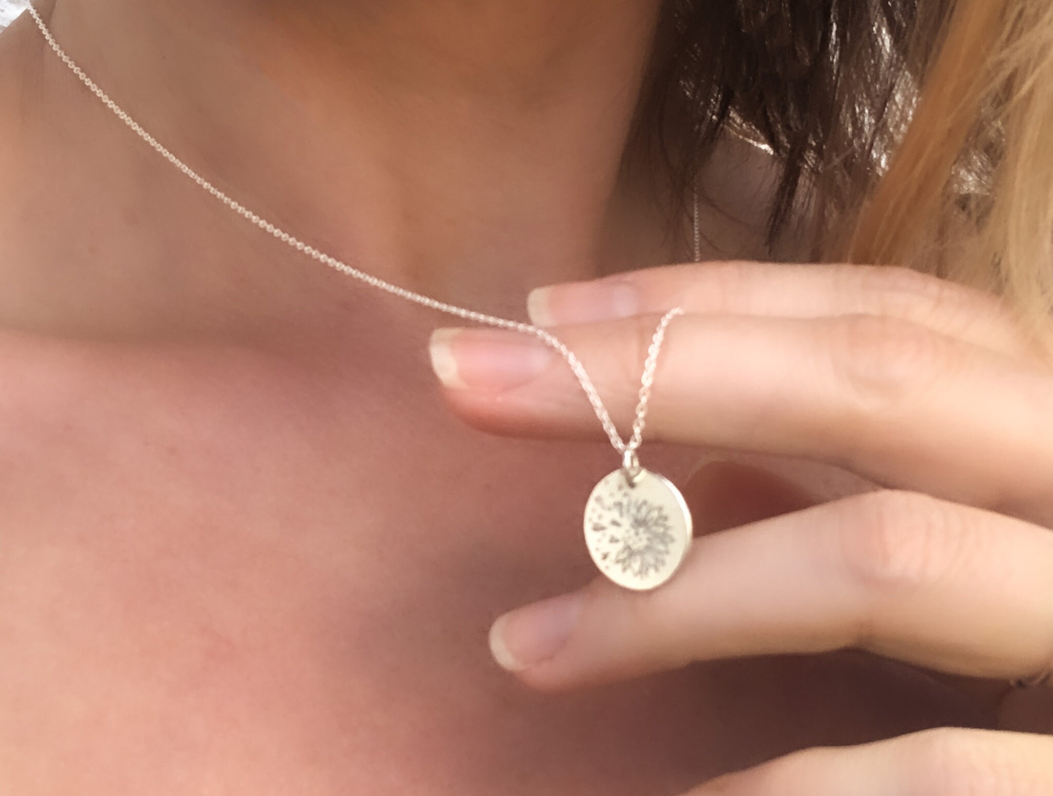 Sunflower Necklace S925 Sterling Silver Ladybug Pendant Necklace Jewelry Gifts for Girlfriend Mom