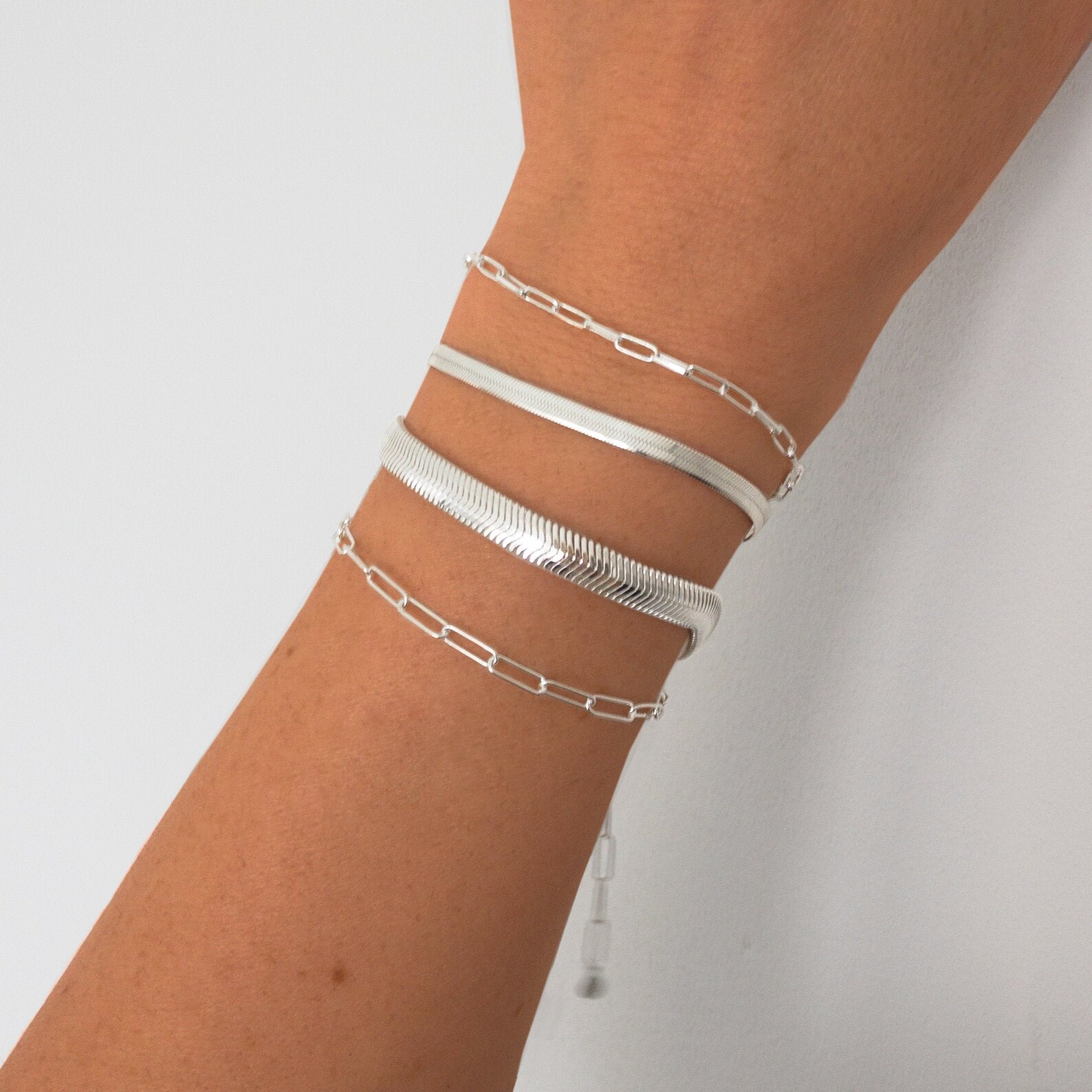 Paper Clip Women bracelet Sterling Silver Paperclip bracelet Etsy 日本