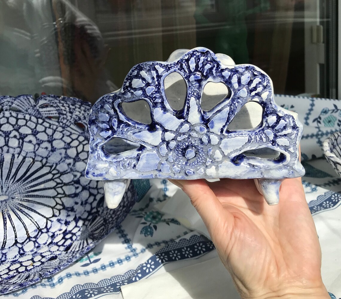 Handmade Ceramic Dishware Author's Napkin holderWhite Etsy