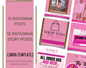 Instagram Canva Post Templates | Instagram Post Template | Instagram Marketing Template | Social Media Templates | Branding Template