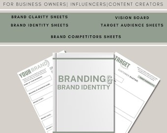 Brand Clarity Workbook| Brand Board Template | Branding Kit| Target Audience Sheets|Brand Style Guide| Brand Identity |Business Startup