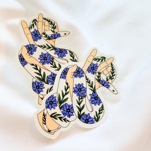 Daisy & Snake Sticker | Laptop Sticker | Waterproof Water bottle Sticker | Die Cut Vinyl Sticker