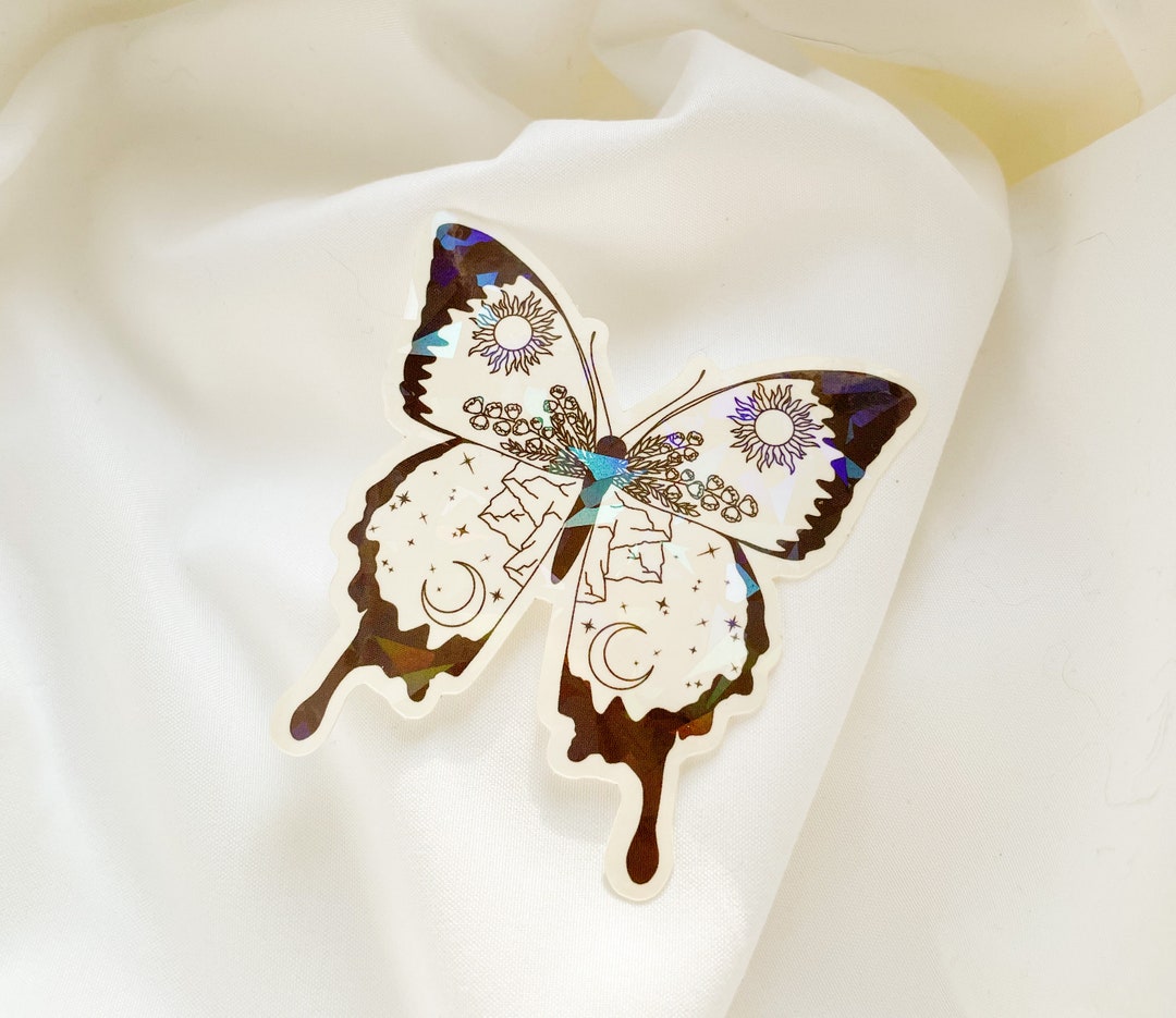 Holographic Celestial Butterfly Sticker | Laptop Sticker | Waterproof ...