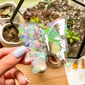Floral Butterfly Suncatcher Sticker | Window Sticker | Rainbow Suncatcher Sticker | Rainbow Maker | Window Decal
