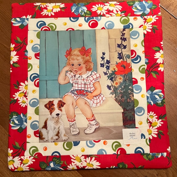 It’s Elementary (A Girl and Her Dog) Lined Cross Stitch Project Bag
