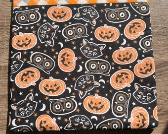 Gefütterte Halloween Argyle Kreuzstich Projekttasche