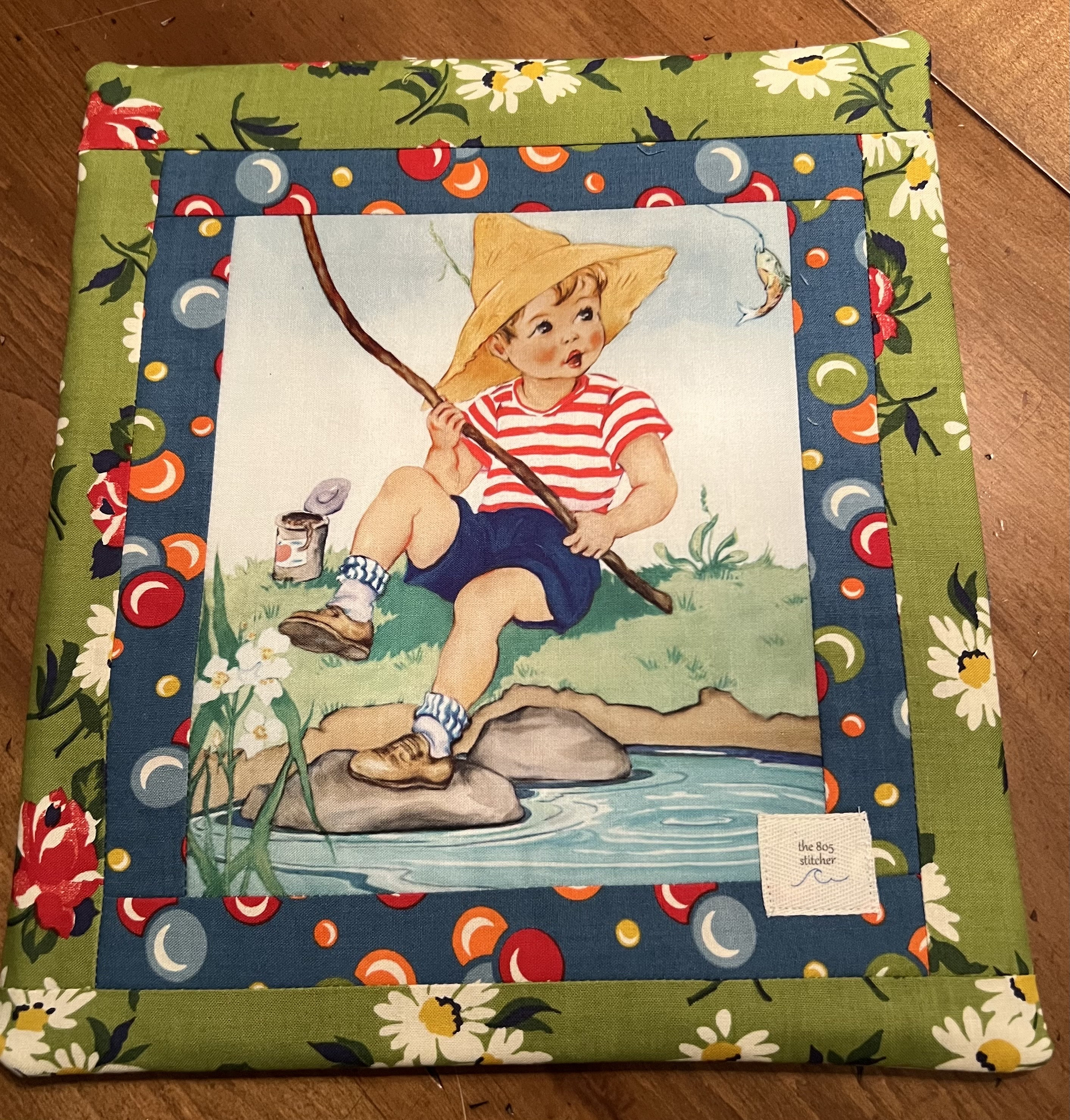 American Jane (Fishing) Lined Cross Stitch Project Bag