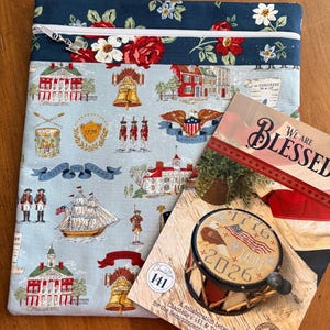 Bolsa para projeto de ponto cruz Independence com forro