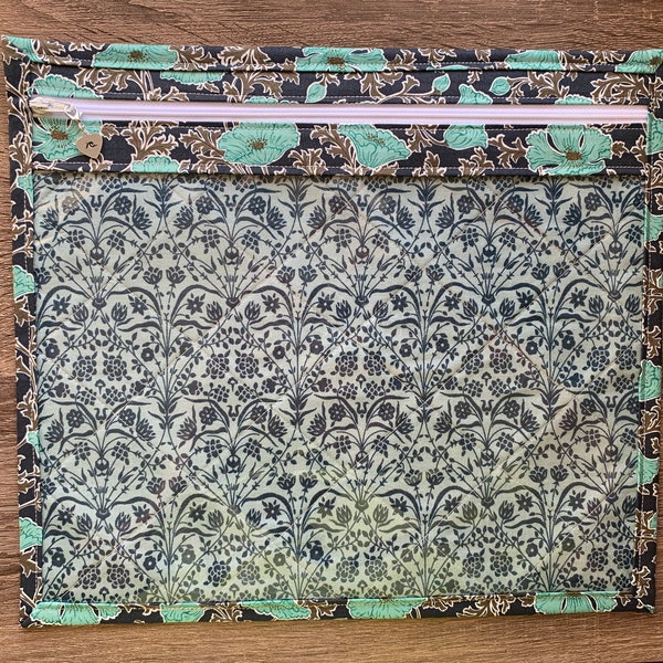 Poppies Quilted Vinyl Front Cross Stitch Project Bag