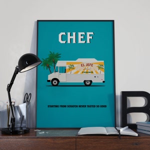Chef Movie "El Jeffe" Inspired Minimal Wall Art Blue Poster