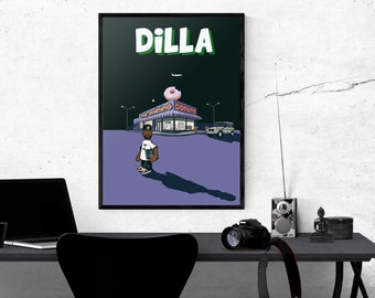 J Dilla Homage Hip Hop Poster Museum-quality posters