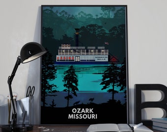 Lake of the Ozarks, Ozark Missouri Inspired Minimal Poster