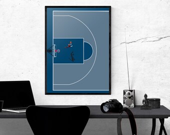 MJ Inspired Basketball Aerial Design Minimalist The Last Dance Poster
