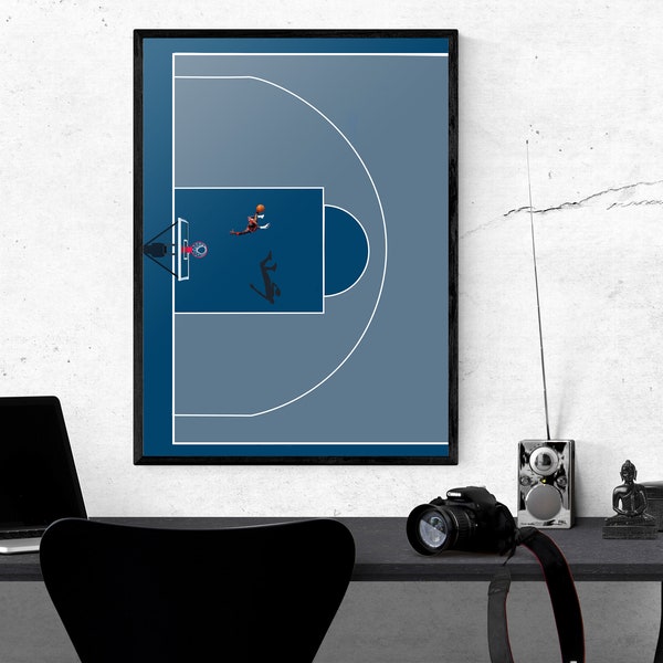 MJ Inspired Basketball Aerial Design Minimalist The Last Dance Poster