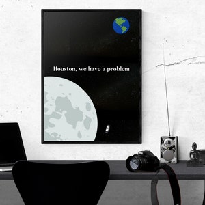 Apollo 13 Film Minimal Quote Houston We Have A Problem Wall Art Poster