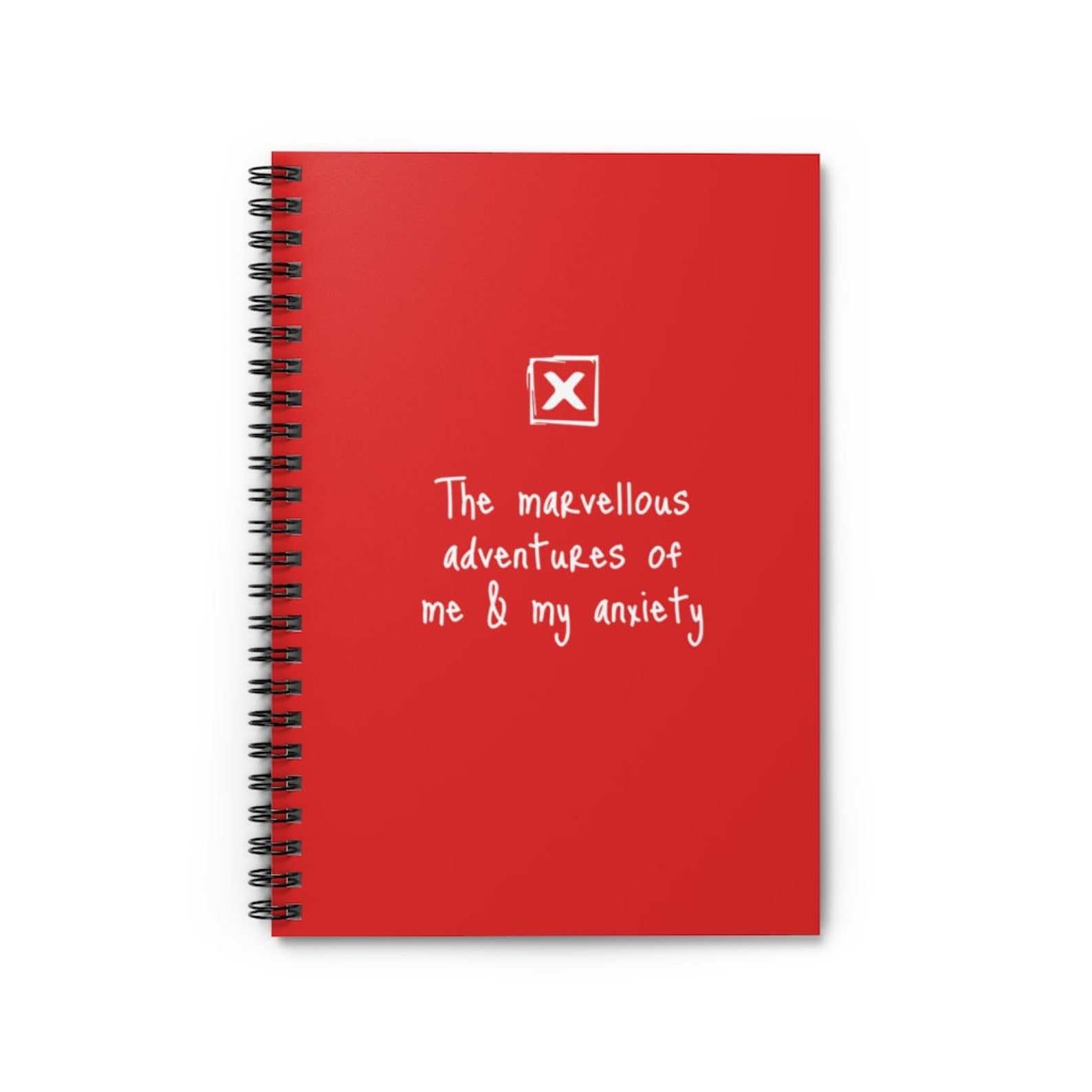 Me & My Anxiety Funny Spiral Notebook in Red / Lined Notebook Etsy España