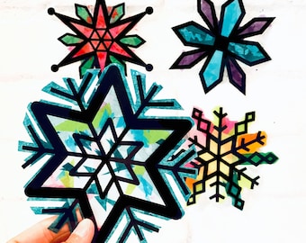 Snowflake Suncatcher Kit: DIY Winter Craft, Kids' Party Activity