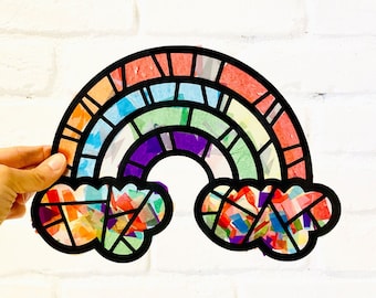 Rainbow Suncatcher kit - kids or adult craft kit - cheer up gift for a friend - rainbow birthday party activity - thoughtful gift