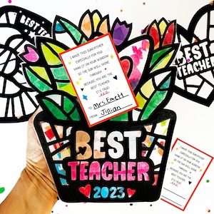Meilleur cadeau d'art et d'artisanat pour professeur d'un élève, cadeau d'appréciation pour un enseignant d'âge préscolaire, cadeau d'oeuvre d'art personnalisée pour enfants, cadeau d'ajout de carte-cadeau
