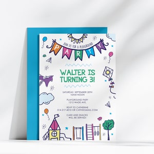 Playground birthday invitation template.