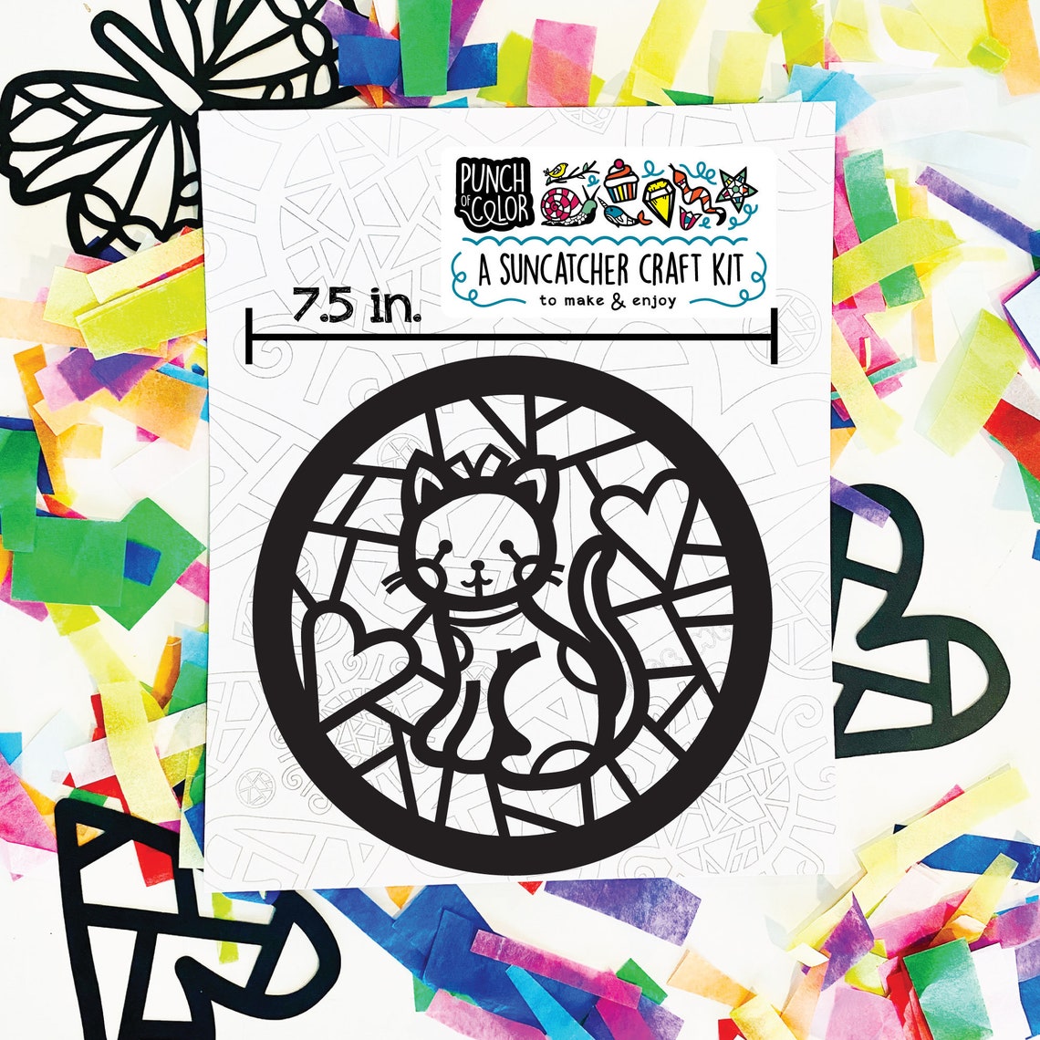 Big Cat Suncatcher Kit Kids Craft Kit DIY Kit Craft Kit Etsy Canada