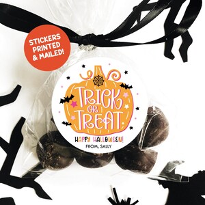 Halloween Party Favor Stickers, Halloween Classroom Favors Gift Tags, Trick or Treat Bag Printed Gloss Labels
