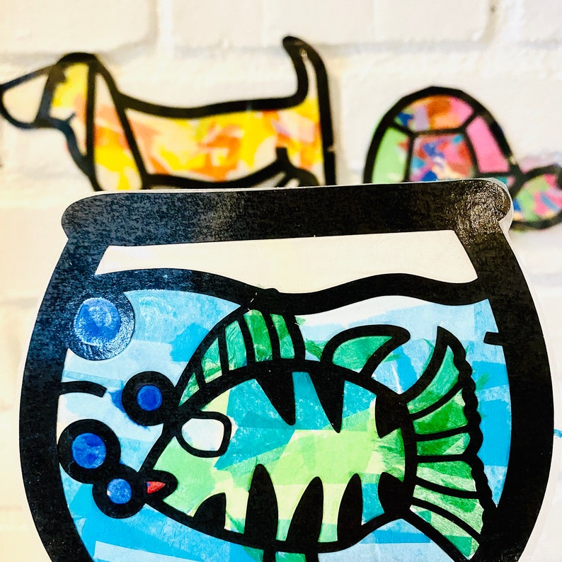 Pet Suncatcher Kit Kids Gifts Kids Craft Kit Cat Dog Etsy