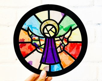 Guardian Angel Suncatcher Kit: DIY Craft Art for Kids & Adults