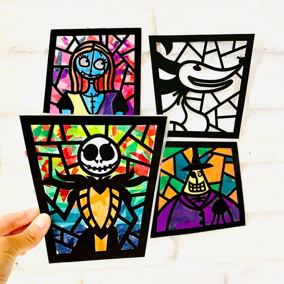 Download Nightmare Before Christmas Stained Glass Suncatcher Kit Etsy PSD Mockup Templates