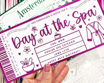 A Day at the Sap Gold Foil Voucher,  Personalized Gift for Mom or Mother's Day