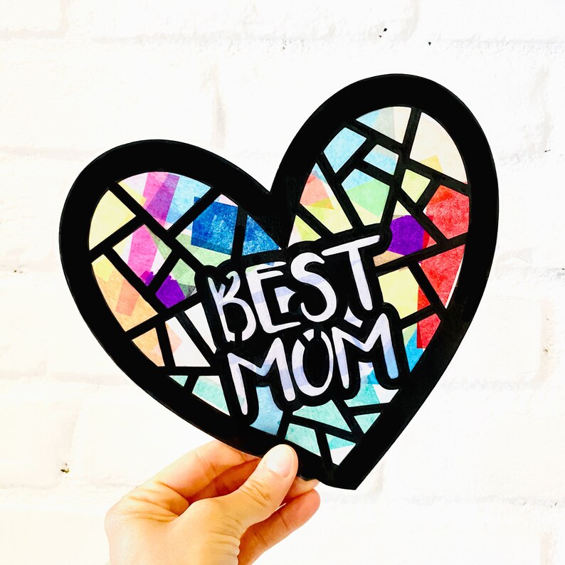 Best Mom Suncatcher Kit Gift for Mom Gift From Kids Kids Etsy