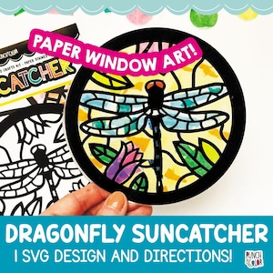 SVG file Dragonfly, Make Dragonfly suncatchers at home on your Cricut, DIY insect kids Activity, Bug craft activity for toddler