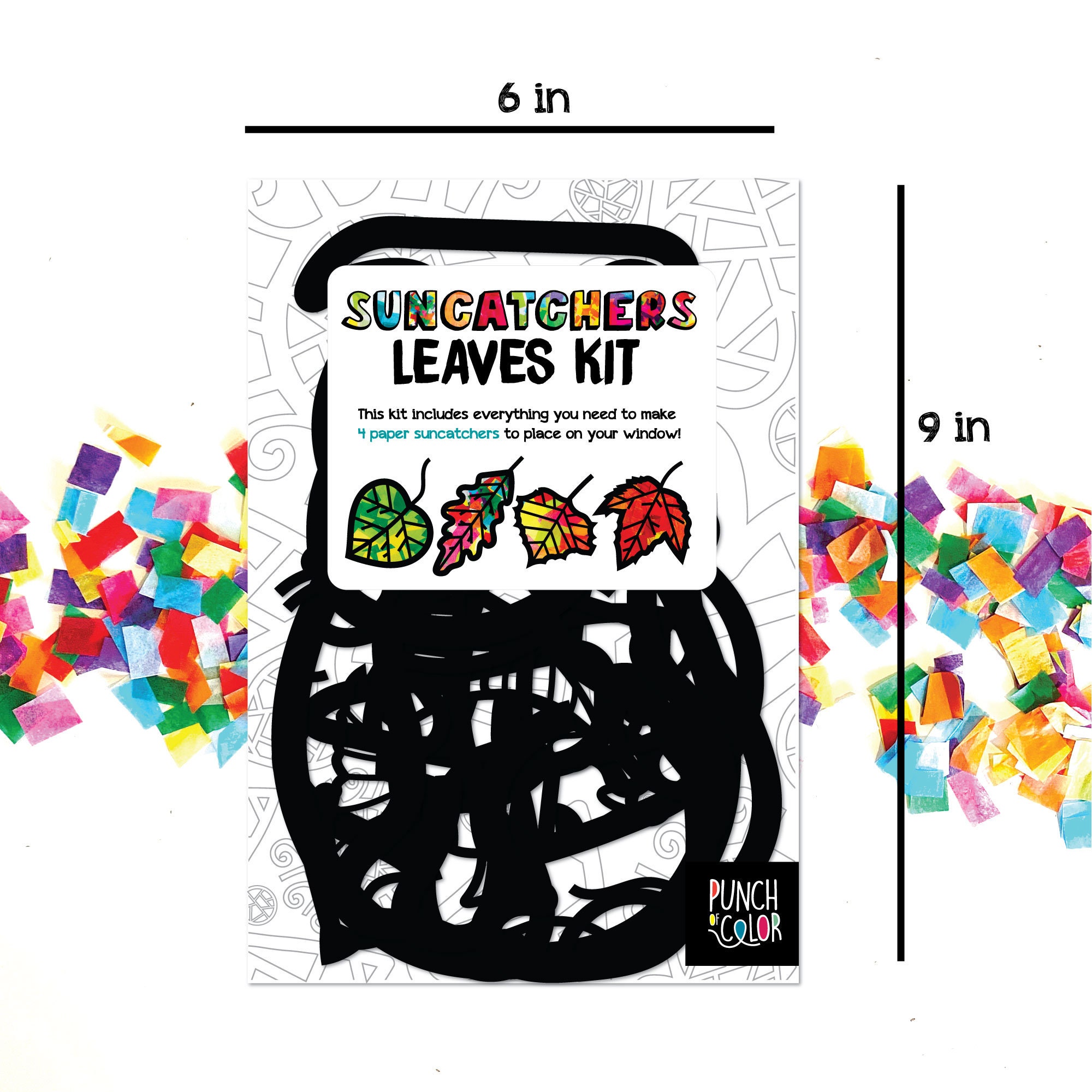 Leaves Suncatcher Kit Kids Craft Kit Homeschool Nature Activity DIY Art Kit  Fall Leaves Changing Seasons Lesson Classroom Craft 